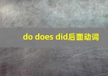 do does did后面动词